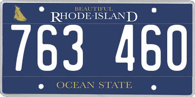 RI license plate 763460
