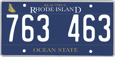 RI license plate 763463