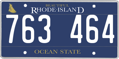 RI license plate 763464