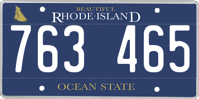 RI license plate 763465