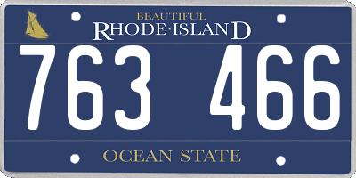 RI license plate 763466