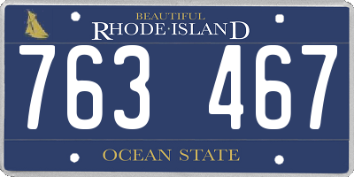 RI license plate 763467