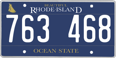 RI license plate 763468