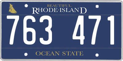 RI license plate 763471