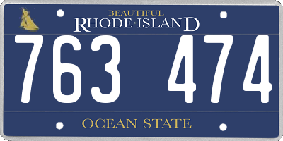 RI license plate 763474