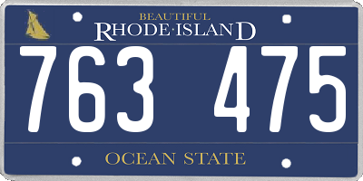 RI license plate 763475