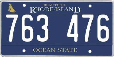 RI license plate 763476