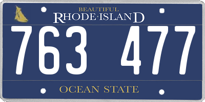 RI license plate 763477
