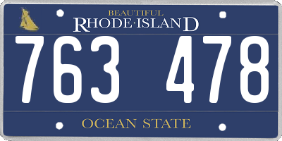 RI license plate 763478
