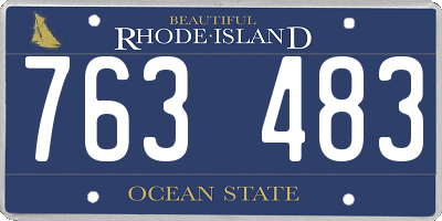 RI license plate 763483