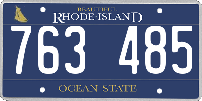 RI license plate 763485