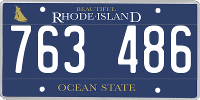 RI license plate 763486