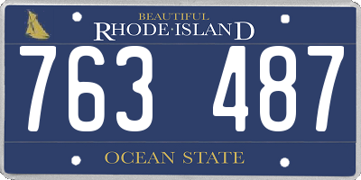 RI license plate 763487