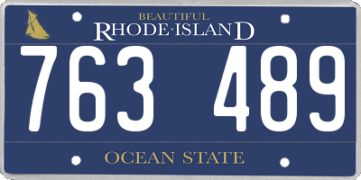 RI license plate 763489