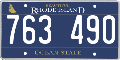 RI license plate 763490