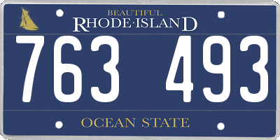 RI license plate 763493