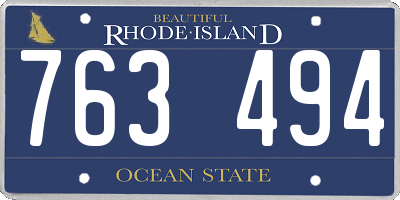 RI license plate 763494