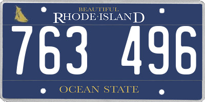 RI license plate 763496