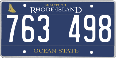 RI license plate 763498