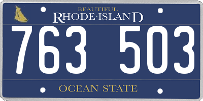 RI license plate 763503