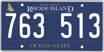 RI license plate 763513