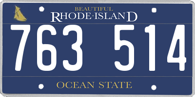 RI license plate 763514