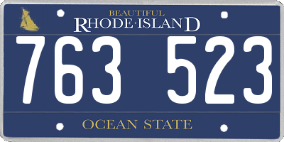 RI license plate 763523