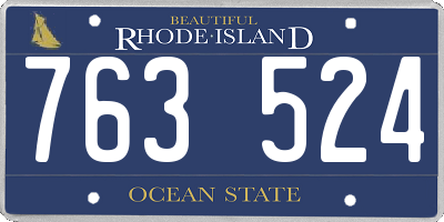 RI license plate 763524