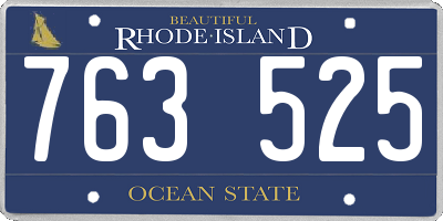 RI license plate 763525