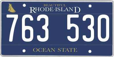 RI license plate 763530
