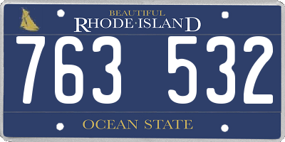 RI license plate 763532