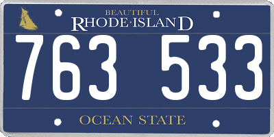 RI license plate 763533