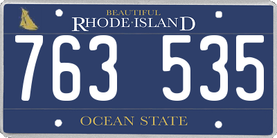 RI license plate 763535