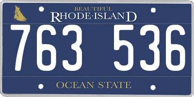 RI license plate 763536