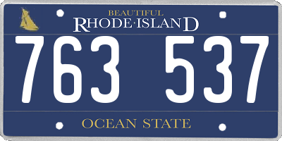 RI license plate 763537