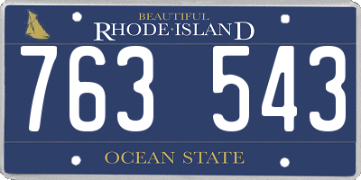RI license plate 763543