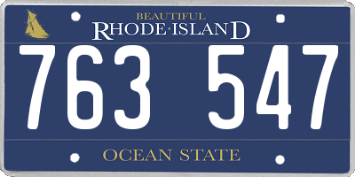 RI license plate 763547