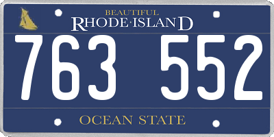 RI license plate 763552