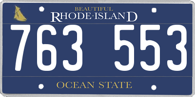 RI license plate 763553