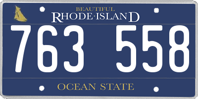 RI license plate 763558