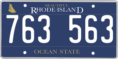 RI license plate 763563