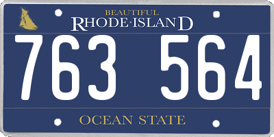 RI license plate 763564