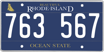 RI license plate 763567