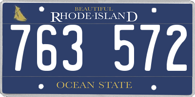 RI license plate 763572