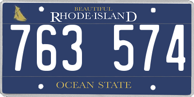 RI license plate 763574