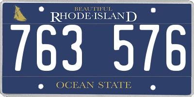 RI license plate 763576