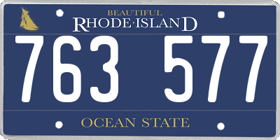 RI license plate 763577
