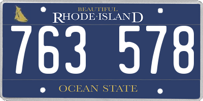RI license plate 763578