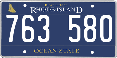 RI license plate 763580