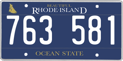 RI license plate 763581